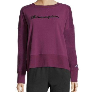 Champion Women's Long-Sleeve Venetian Purple Heritage Herringbone Sweatshirt XS